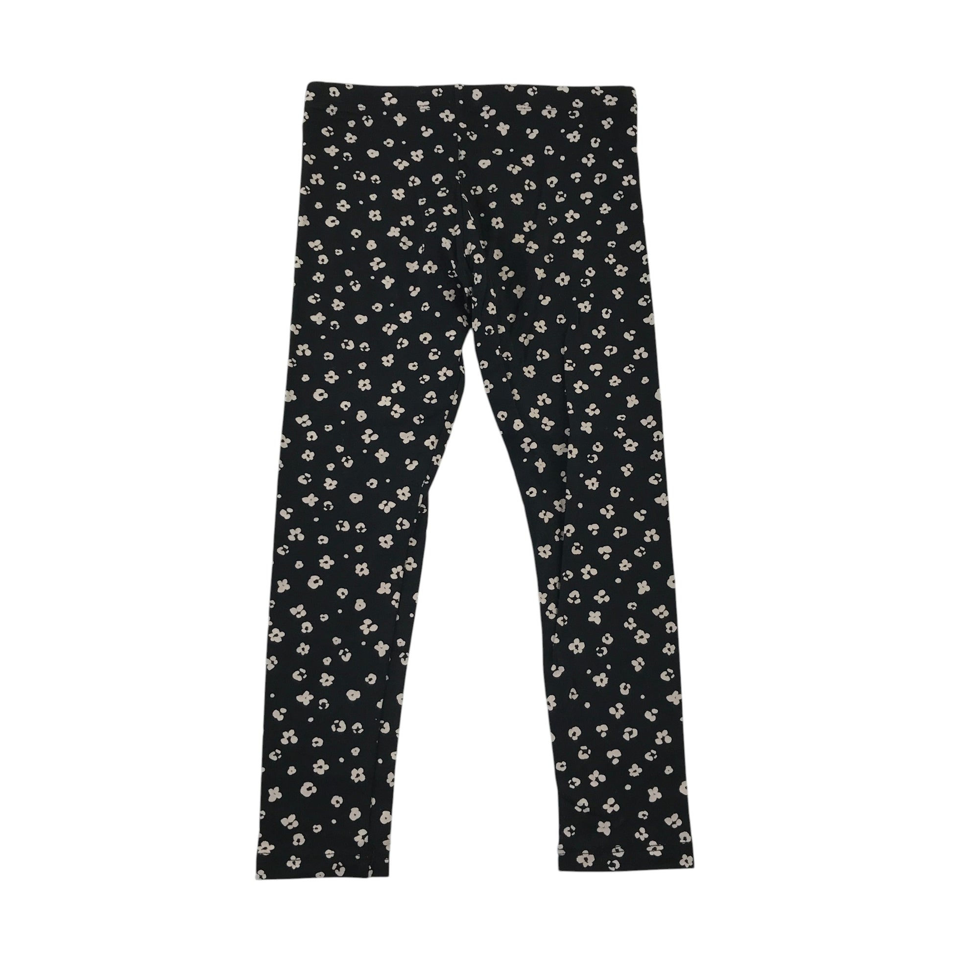 F&F 5-6 years black floral leggings cotton elastane