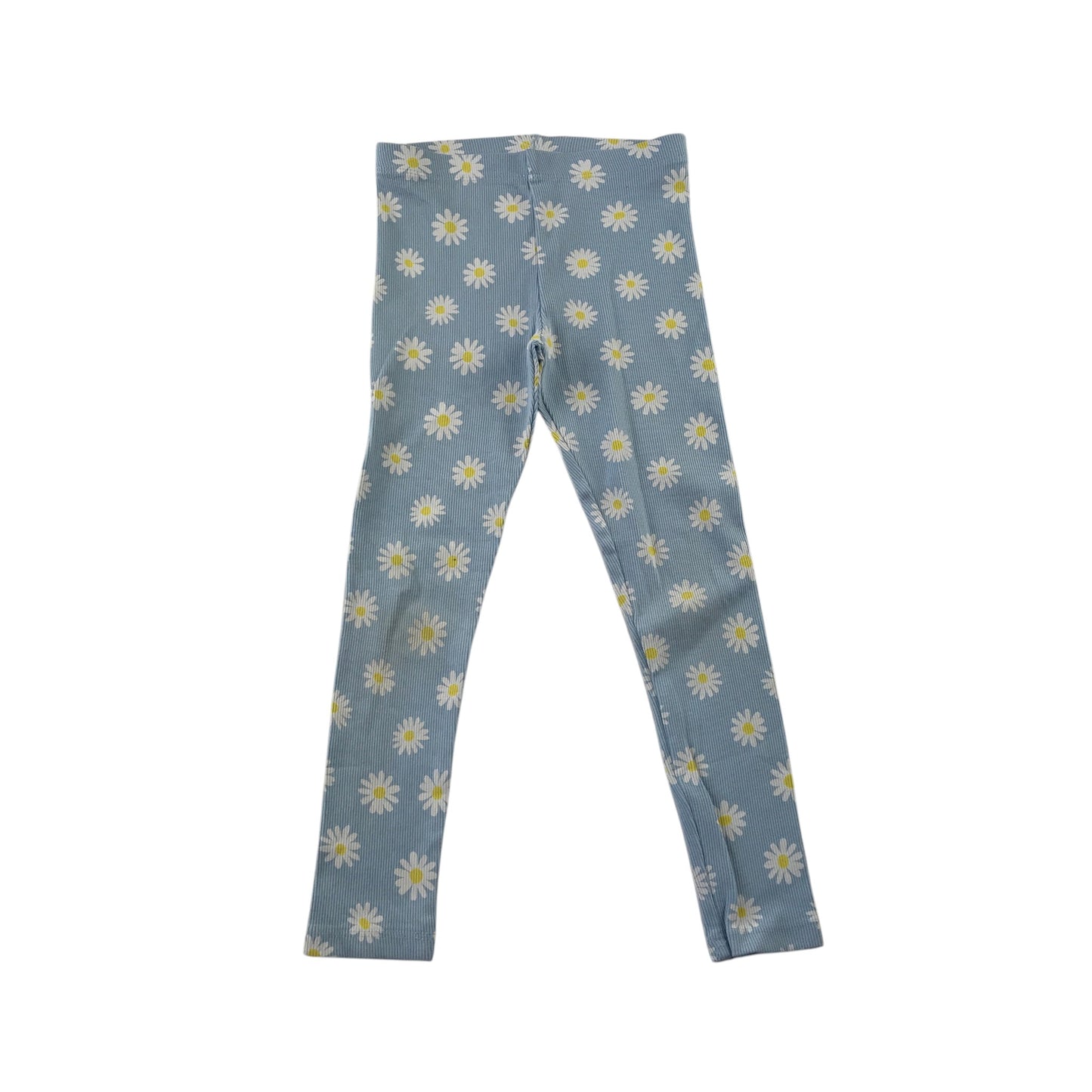 F&F 5-6 years light blue daisies leggings cotton elastane