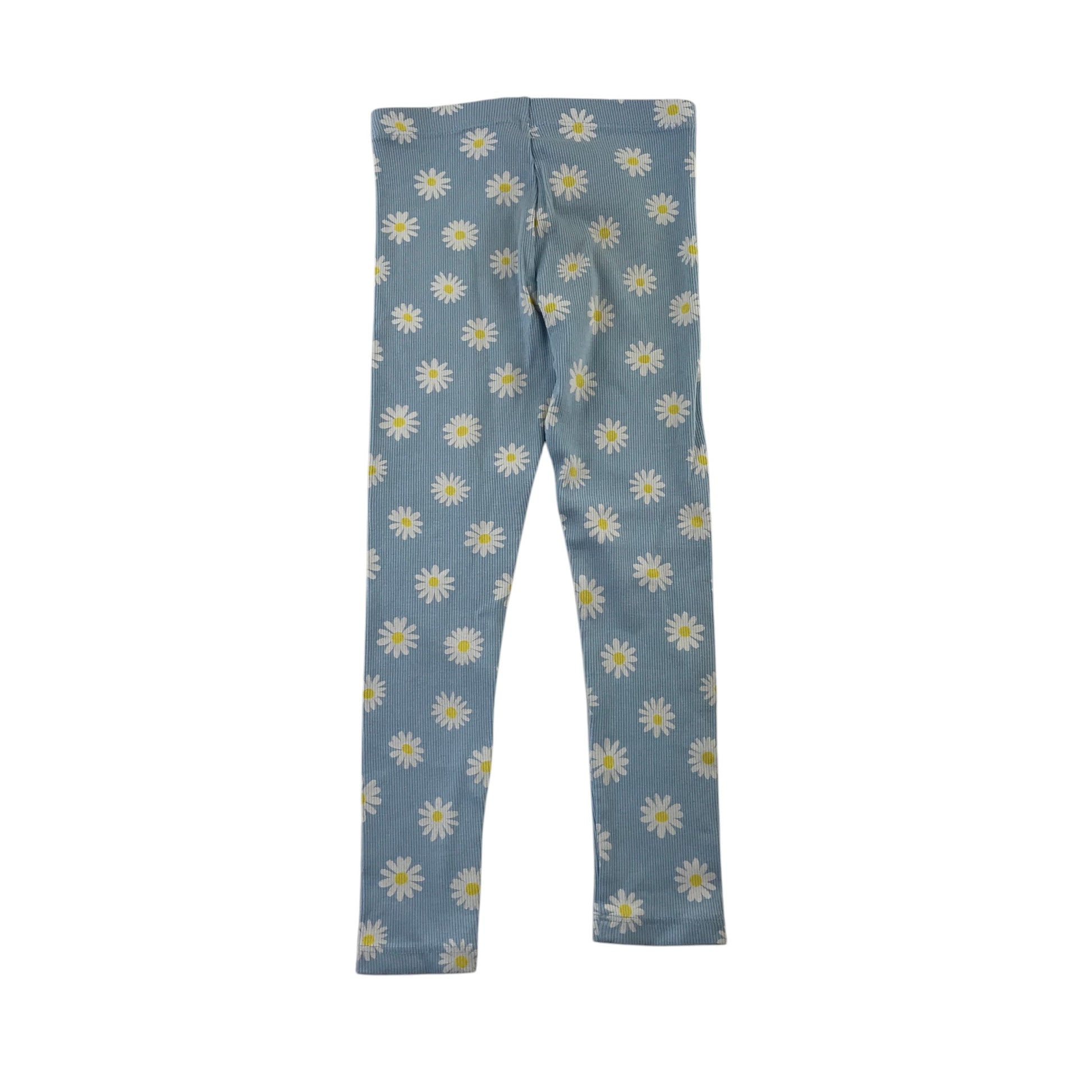 F&F 5-6 years light blue daisies leggings cotton elastane