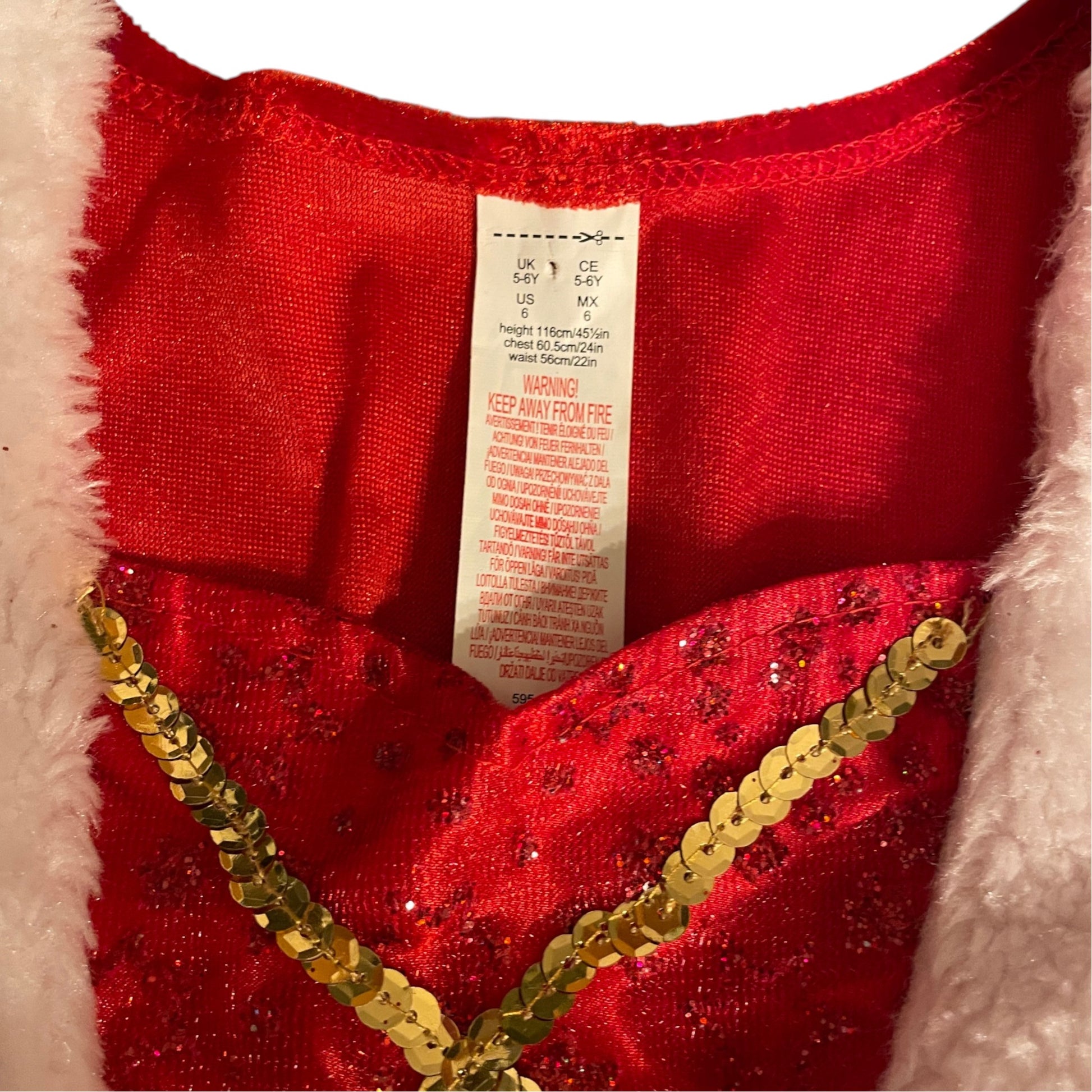 F&F 5-6 years red costume dress Christmas elf princess