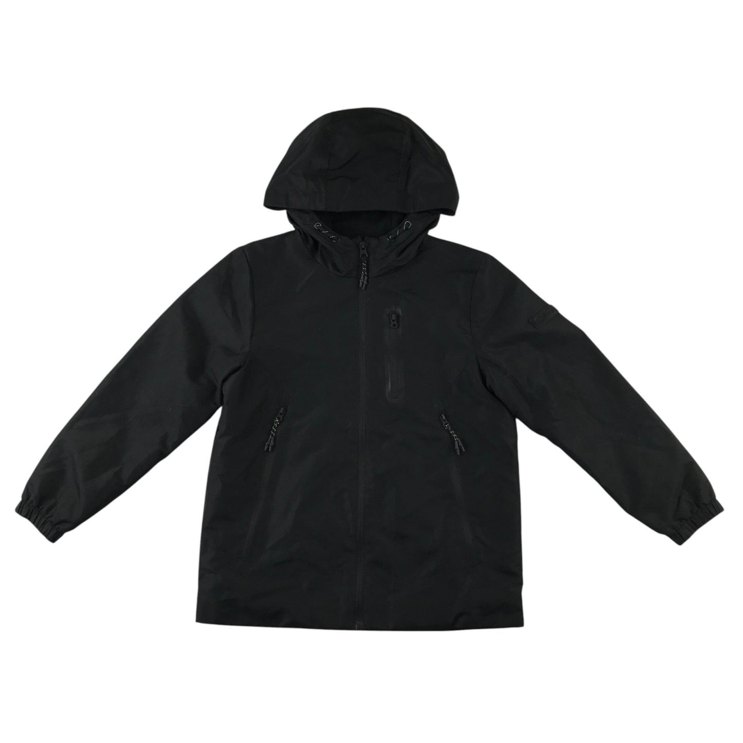 F&F 8-9 years black jacket fleece lined showerproof polyester