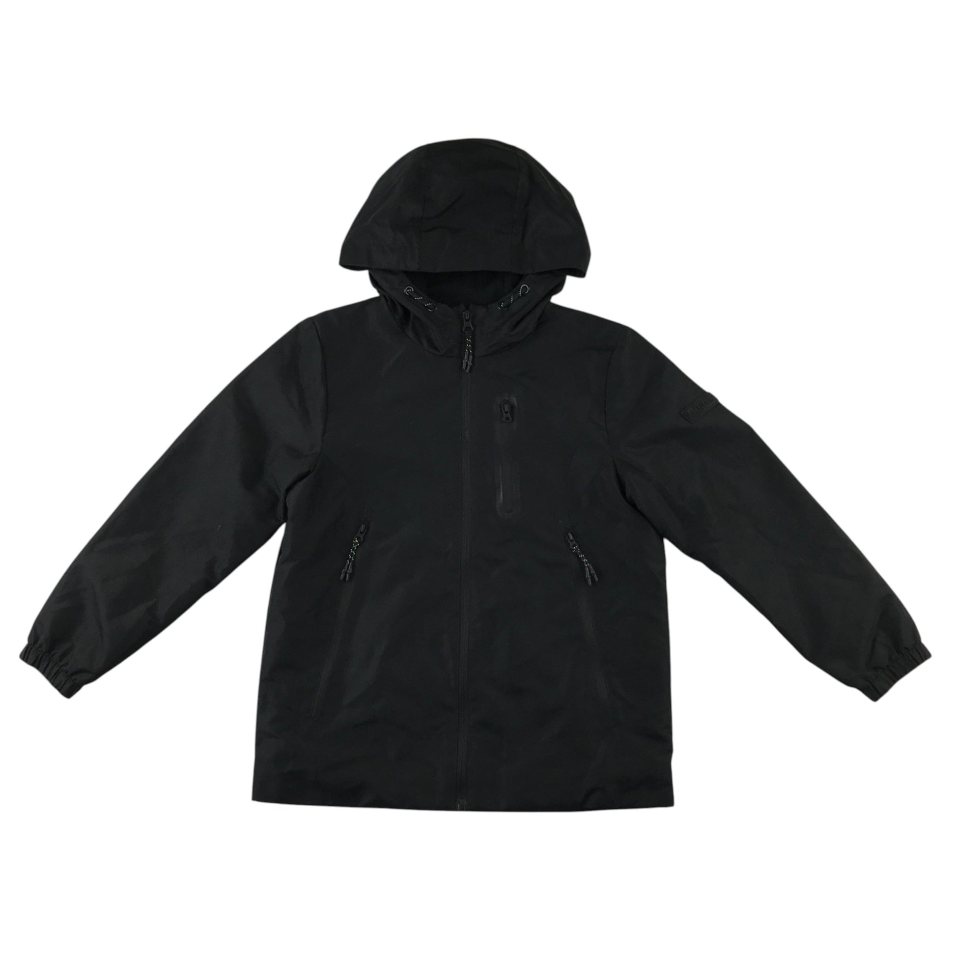 F&F 8-9 years black jacket fleece lined showerproof polyester