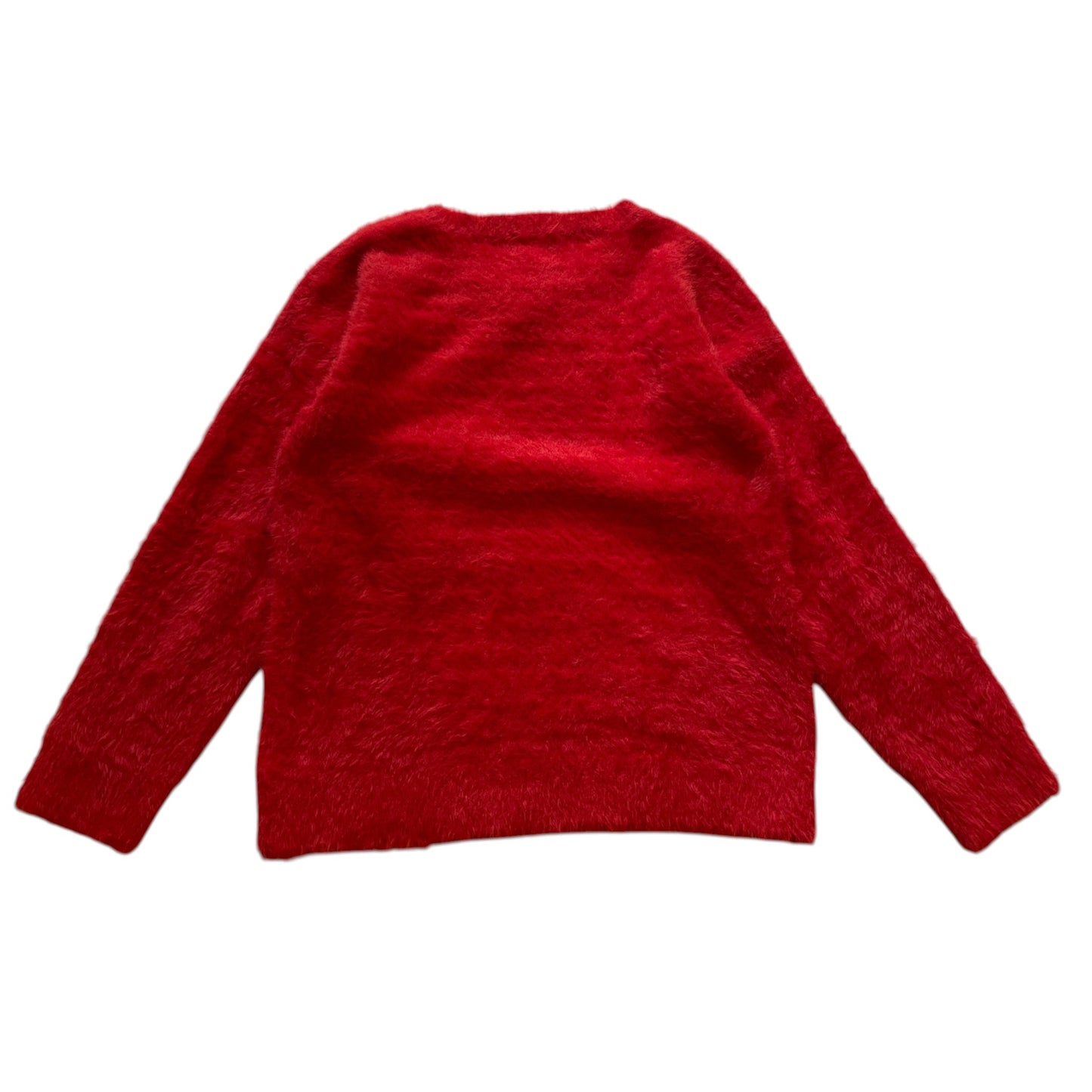 F&F 8-9 years red fluffy Rudolph Christmas jumper polyester polyamide