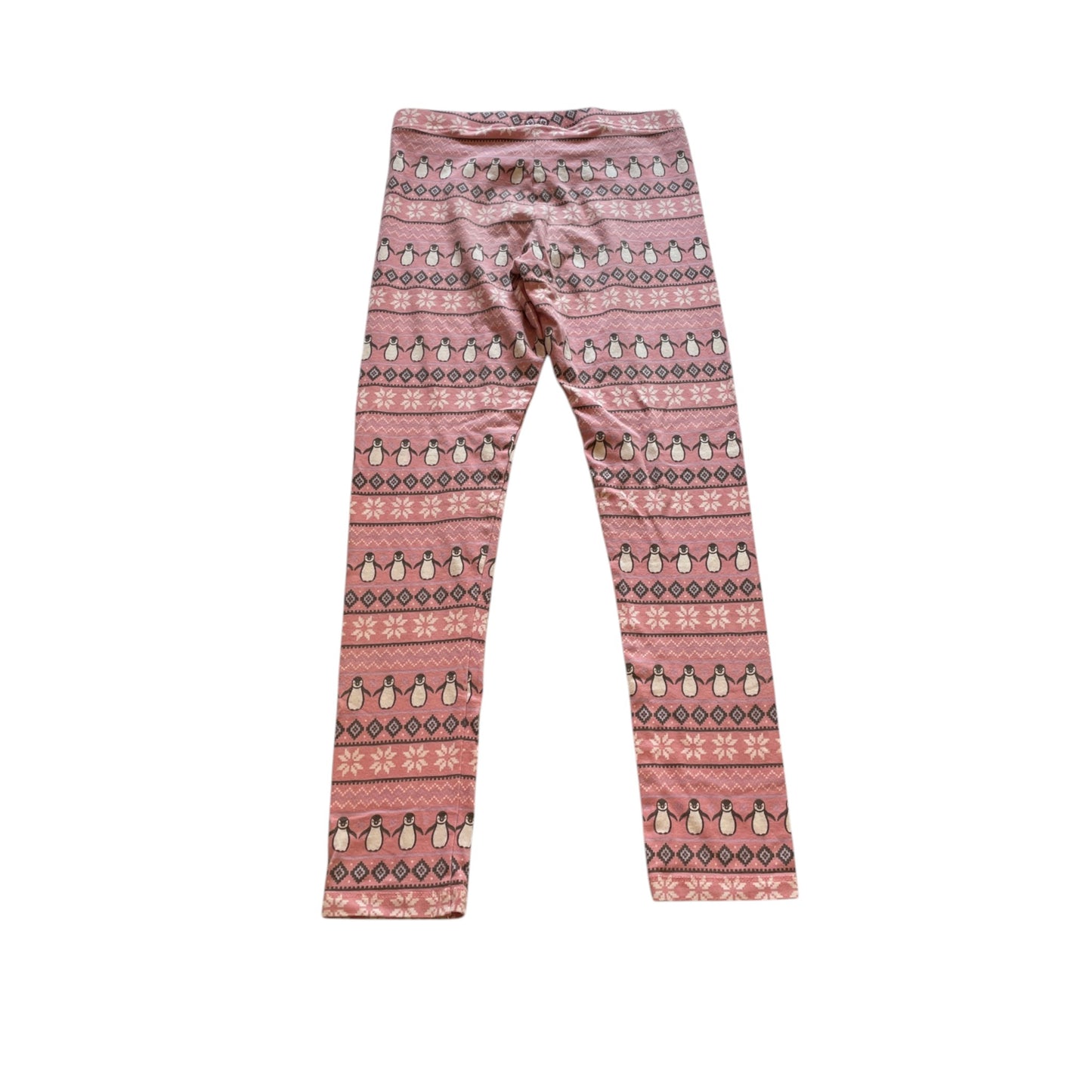 F&F 9-10 years pink festive penguin leggings cotton elastane