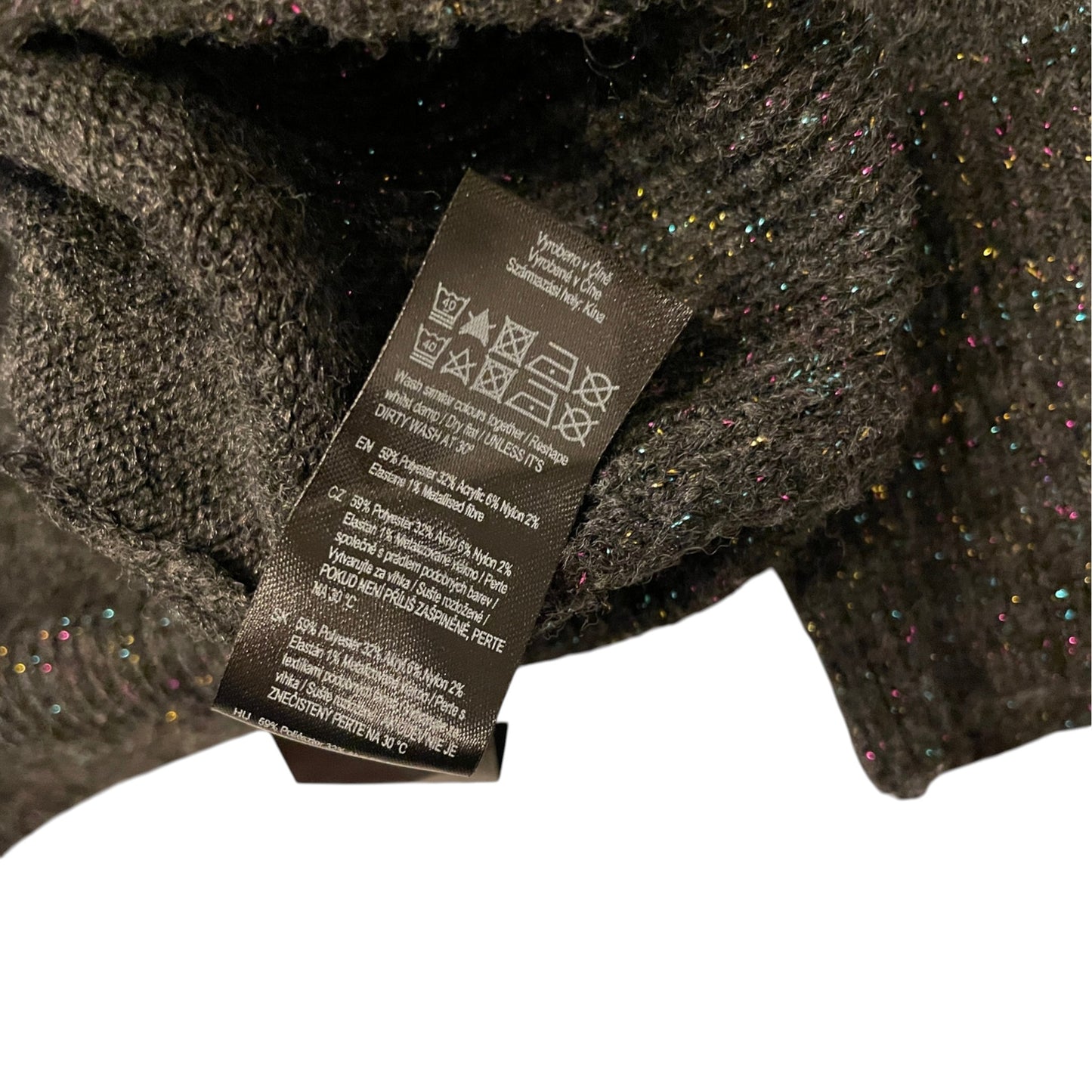 F&F L grey women's sequin Christmas jumper polyester mix