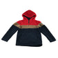 Fat Face 7-8 years red blue colour block fleece hoodie polyester