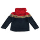 Fat Face 7-8 years red blue colour block fleece hoodie polyester