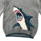 Fatface 10-11 years grey shark hoodie knitted cotton acrylic blend
