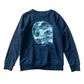 Forty 9-11 years black sweater crew neck print cotton polyester