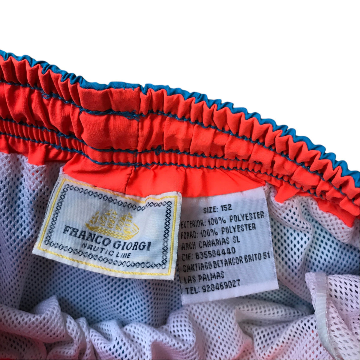 Franco Giorgi 11-12 years blue and neon orange swim shorts polyester