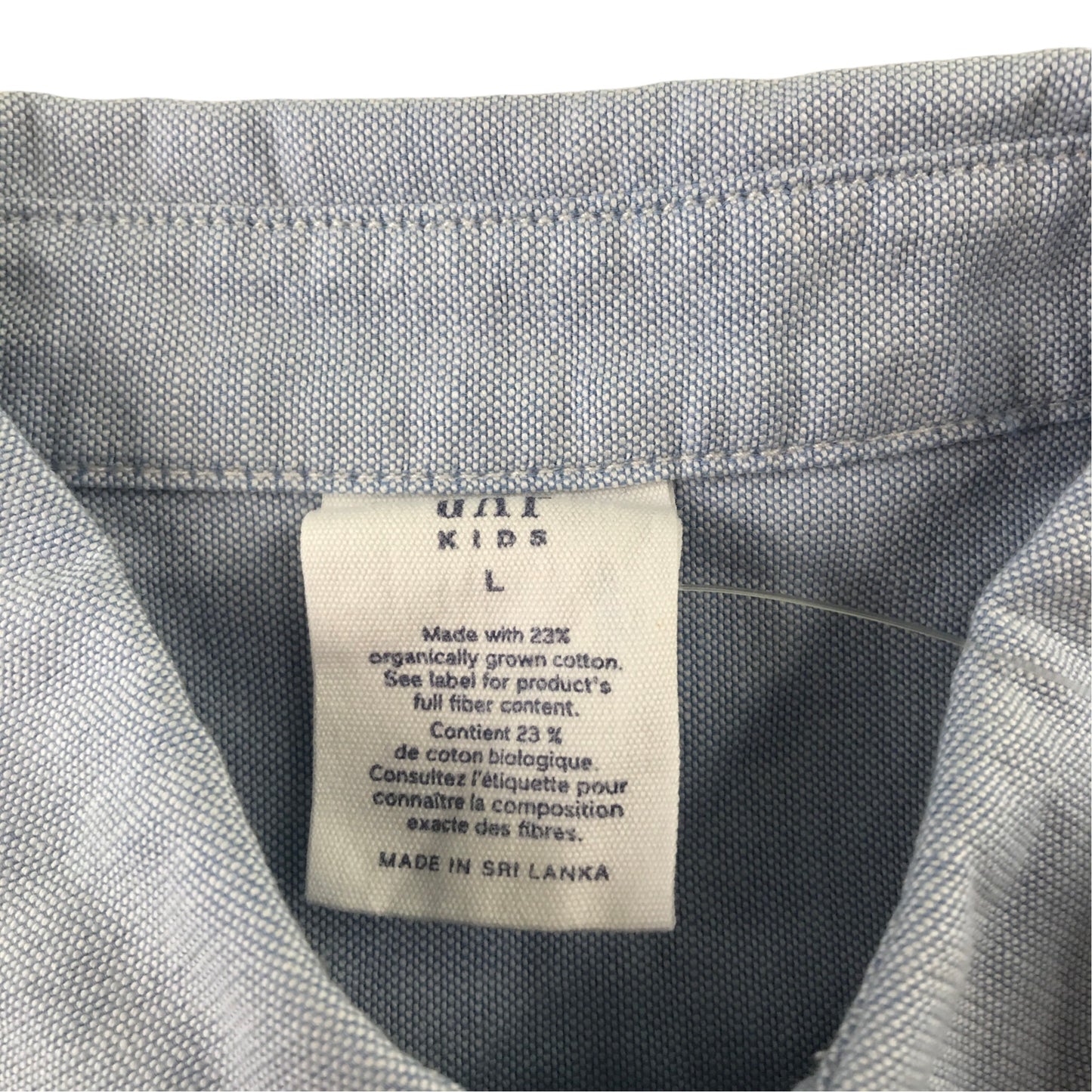 GAP 10-11 years pale blue shirt cotton elastane
