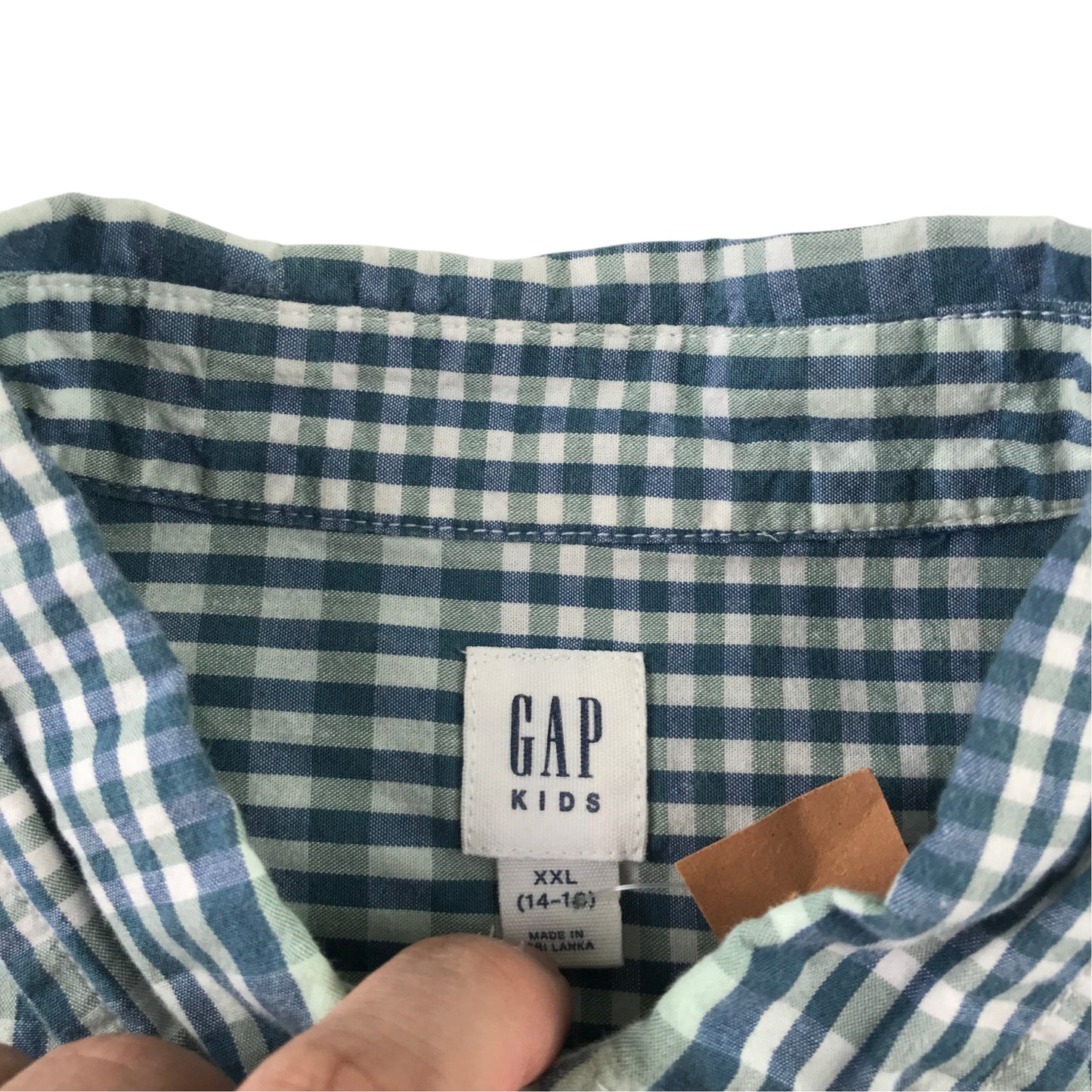 GAP 14-16 years turquoise check shirt cotton
