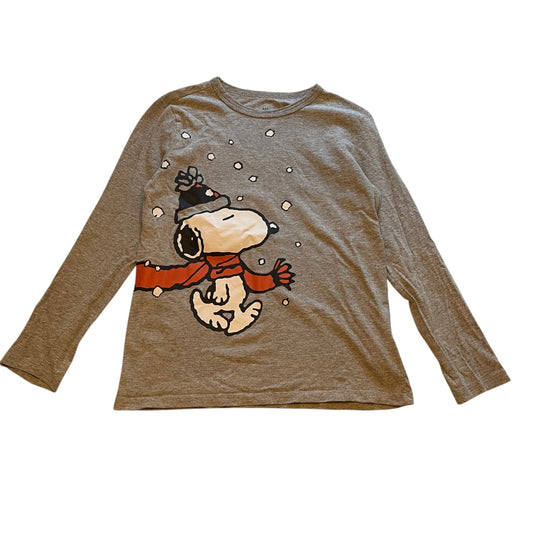 GAP 8-9 years grey t-shirt Snoopy and Charlie Brown cotton polyester