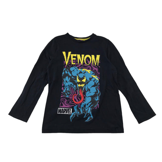 F&F T-Shirt 8-9 Years Black Marvel Comics Venom Graphic Tee Cotton