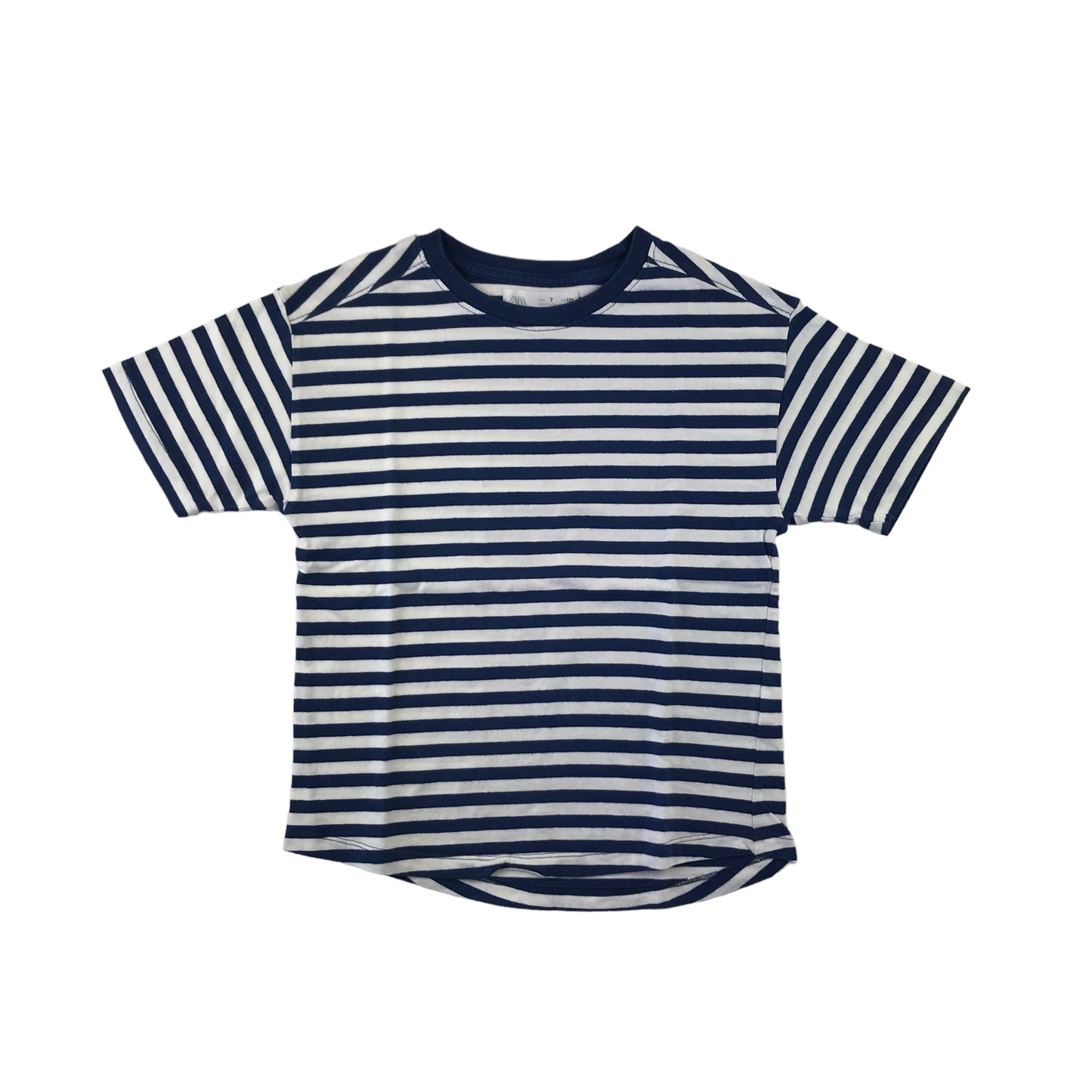 Zara T-Shirt 6-7 Years Navy and White Stripy Tee