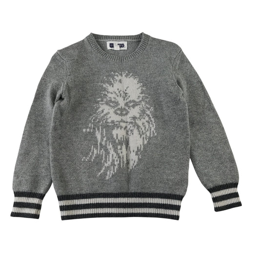 Gap 6-7 years grey jumper Star Wars Chewbacca cotton nylon wool