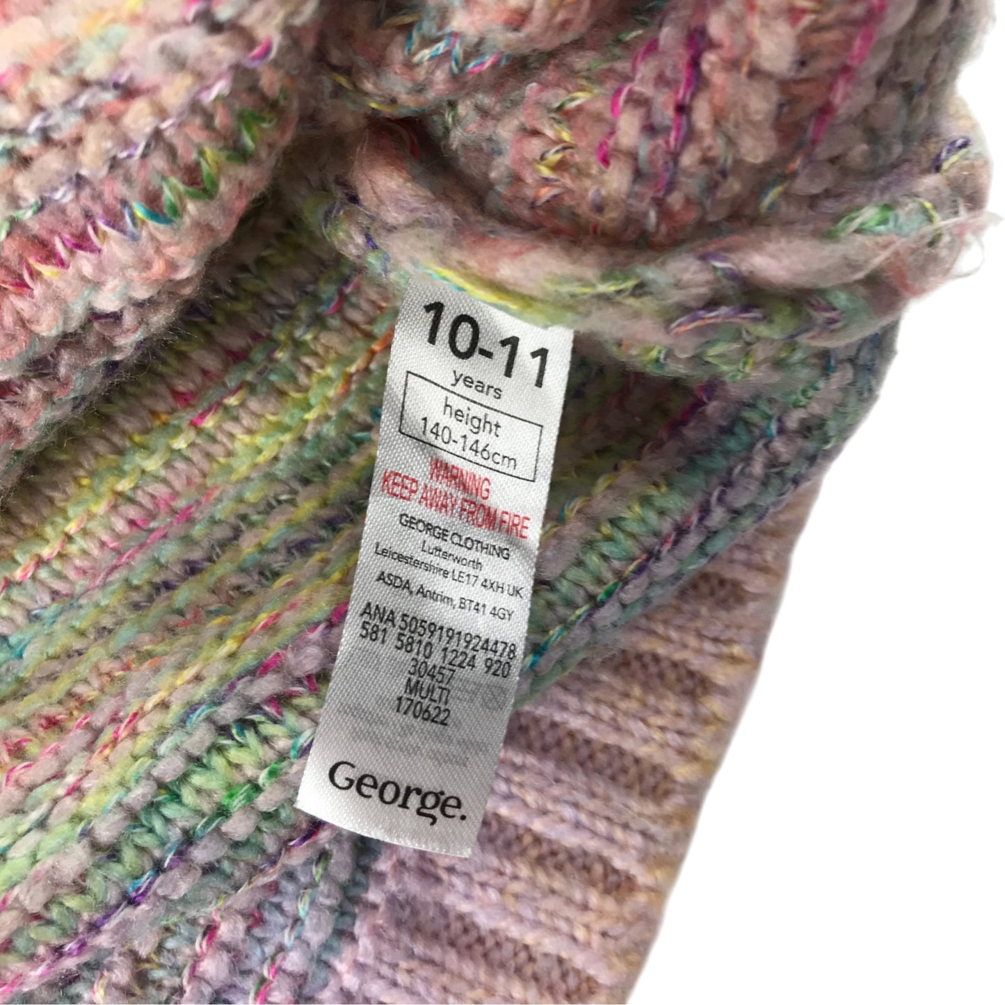 George 10-11 years multicolour knitwear jumper polyester acrylic polyamide