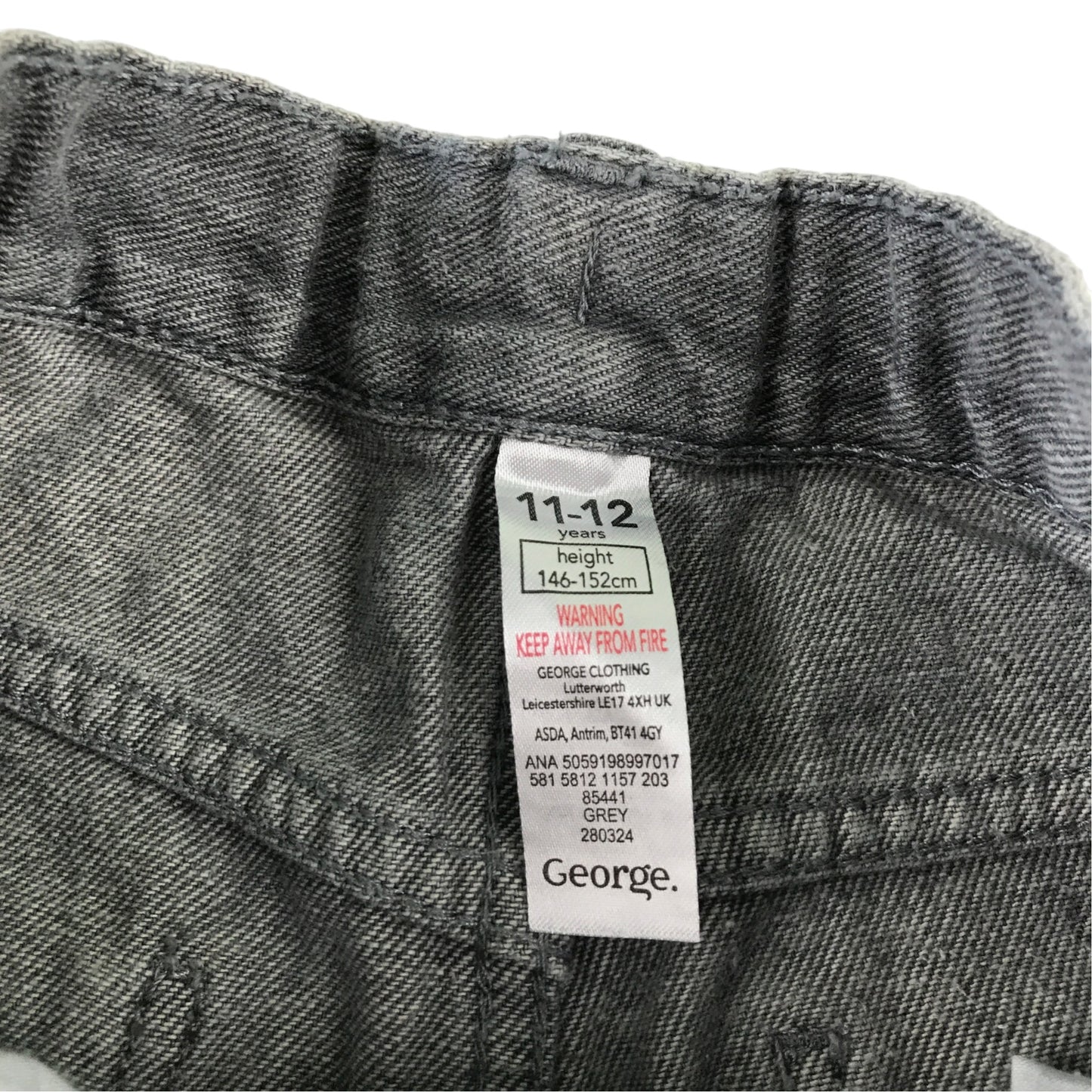 George 11-12 years grey jeans cotton