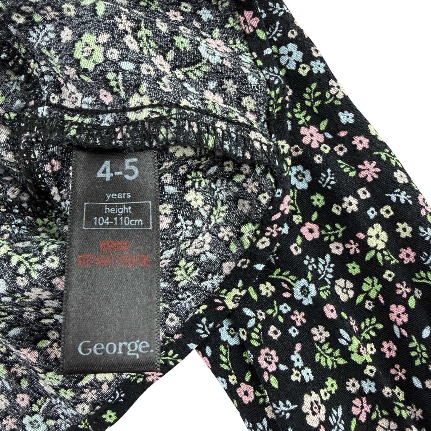 George 4-5 years black floral blouse viscose