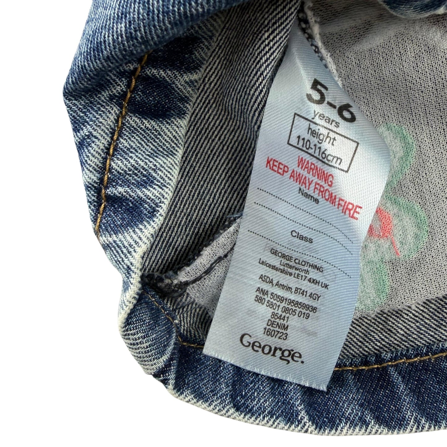 George 5-6 years blue dungaree dress cotton