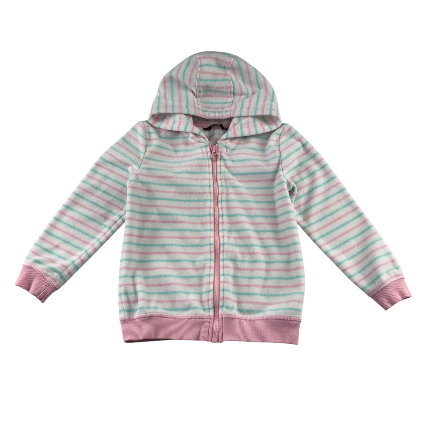 George 5-6 years white pink stripe fleece polyester