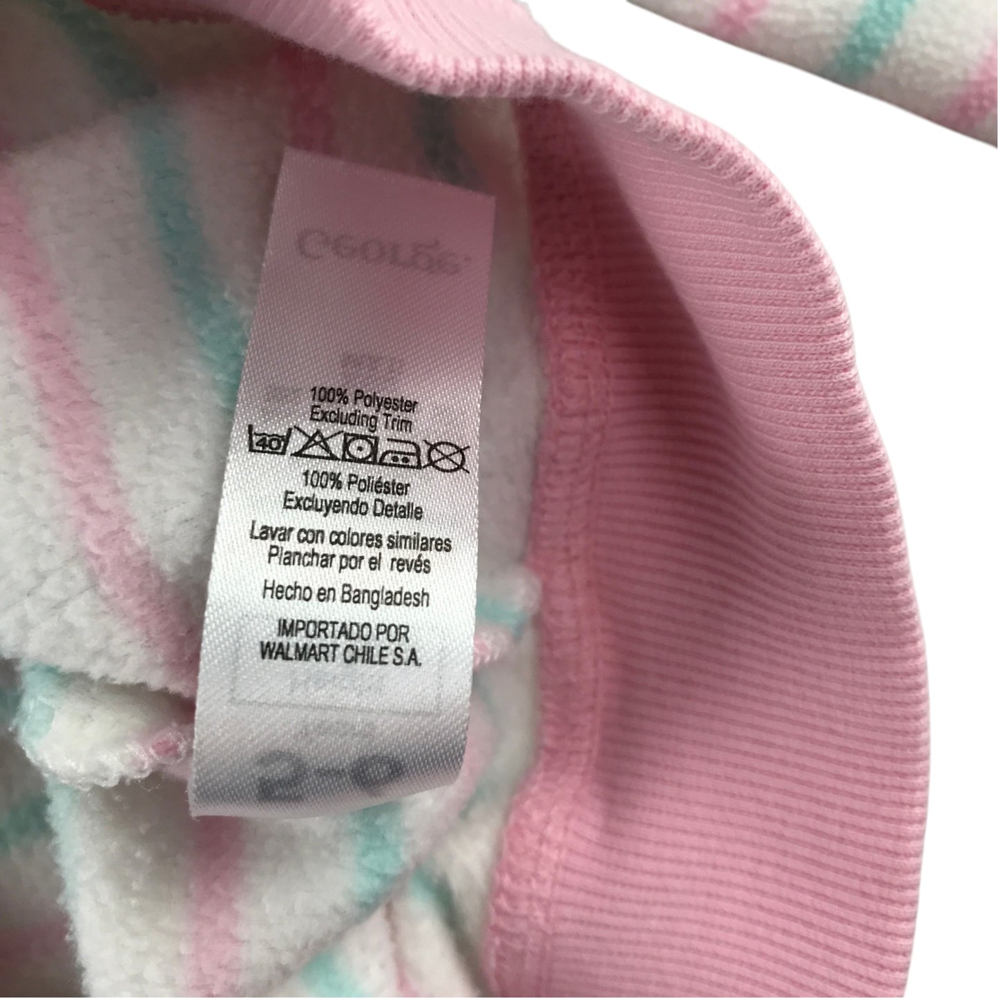 George 5-6 years white pink stripe fleece polyester