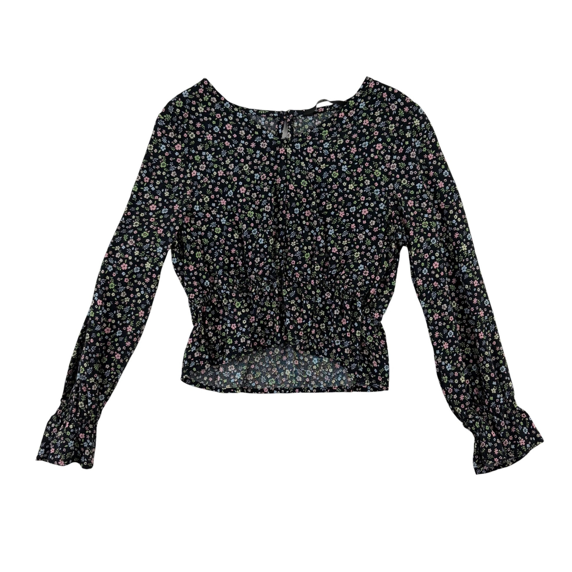 George 6-7 years black floral blouse viscose