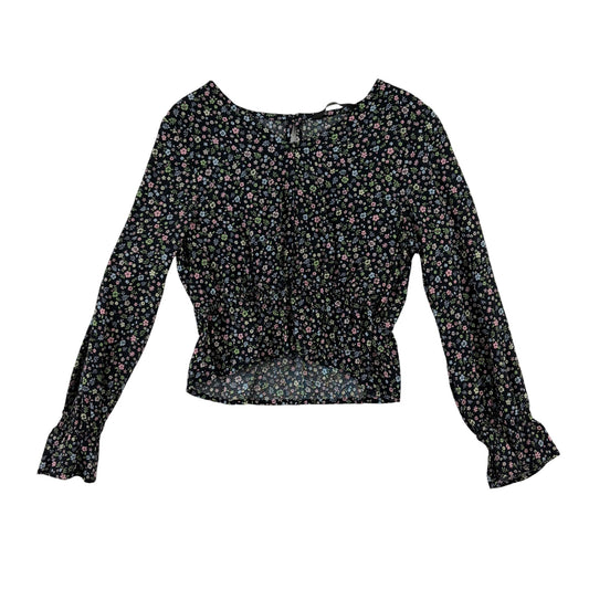 George 6-7 years black floral blouse viscose