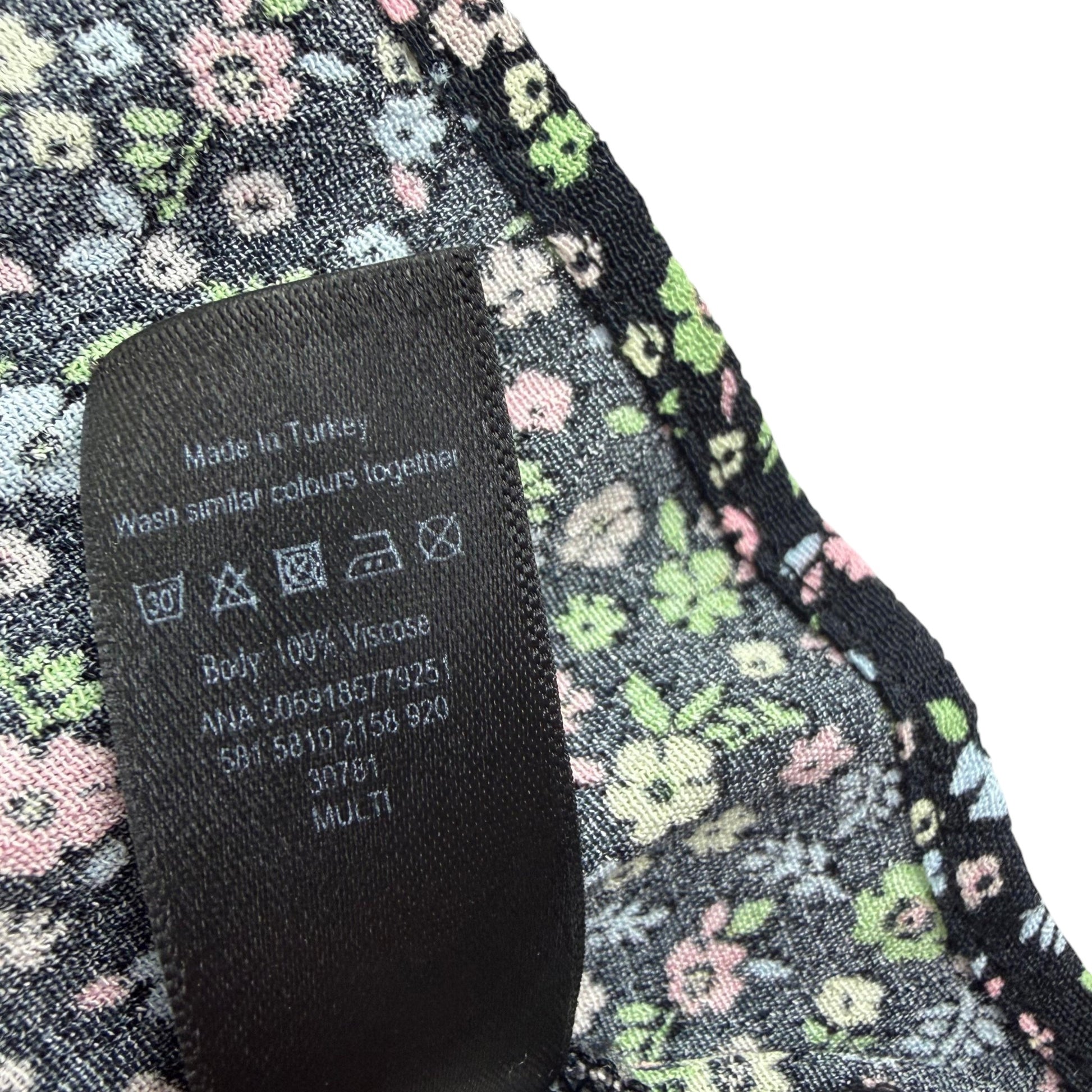 George 6-7 years black floral blouse viscose