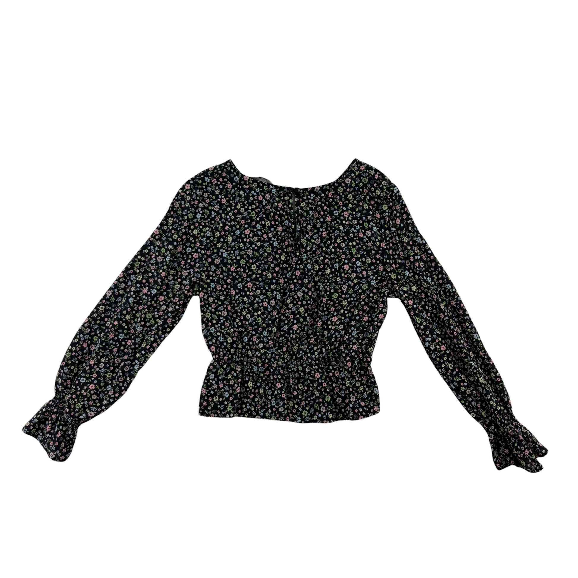 George 6-7 years black floral blouse viscose
