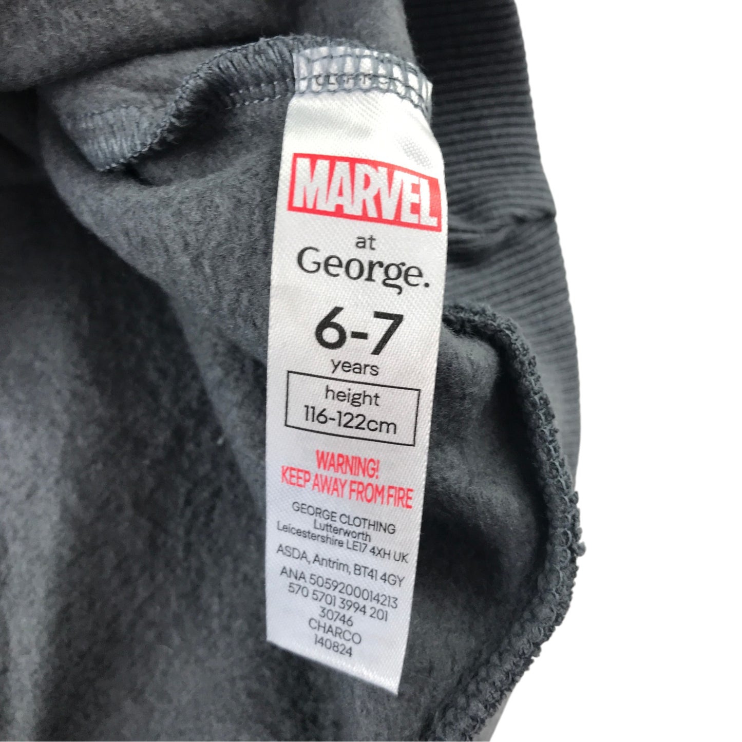 George 6-7 years grey jumper cotton polyester elastane