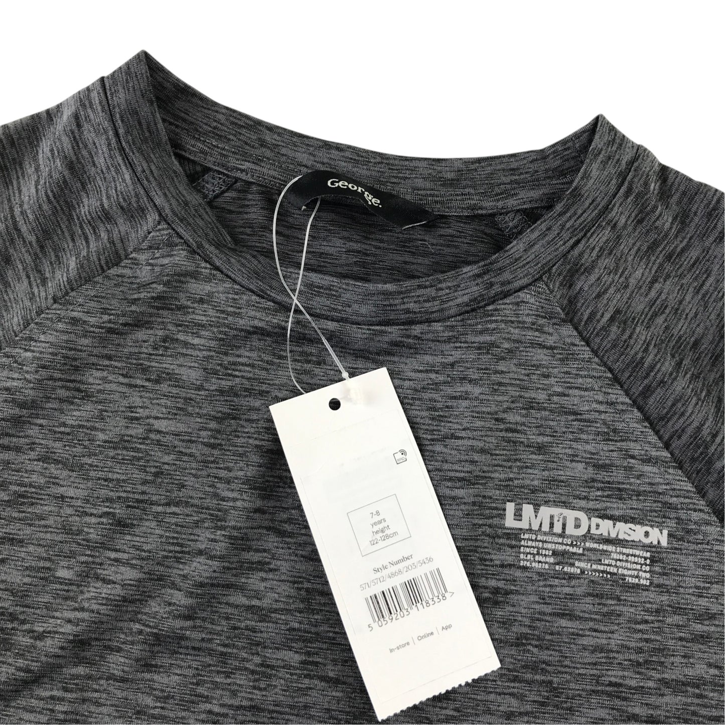 George 7-8 years dark grey activewear set polyester elastane
