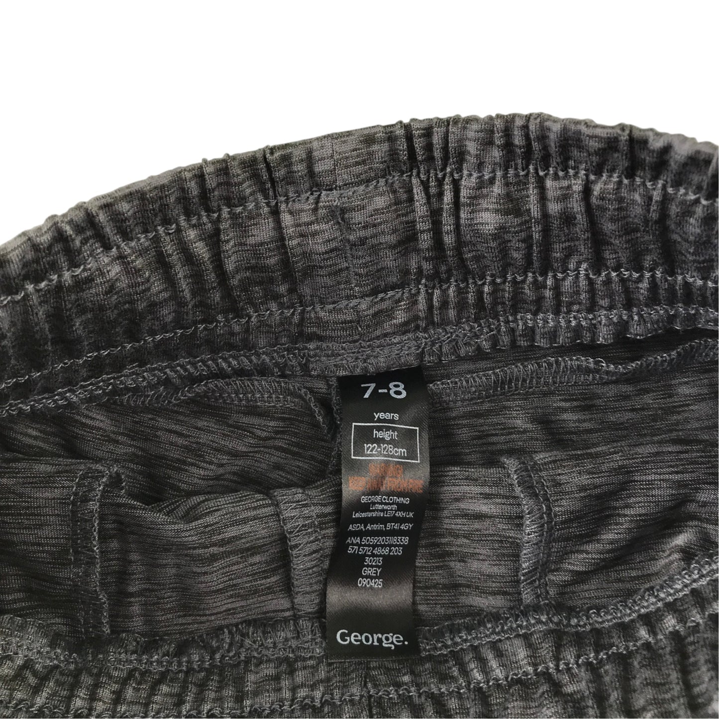George 7-8 years dark grey activewear set polyester elastane