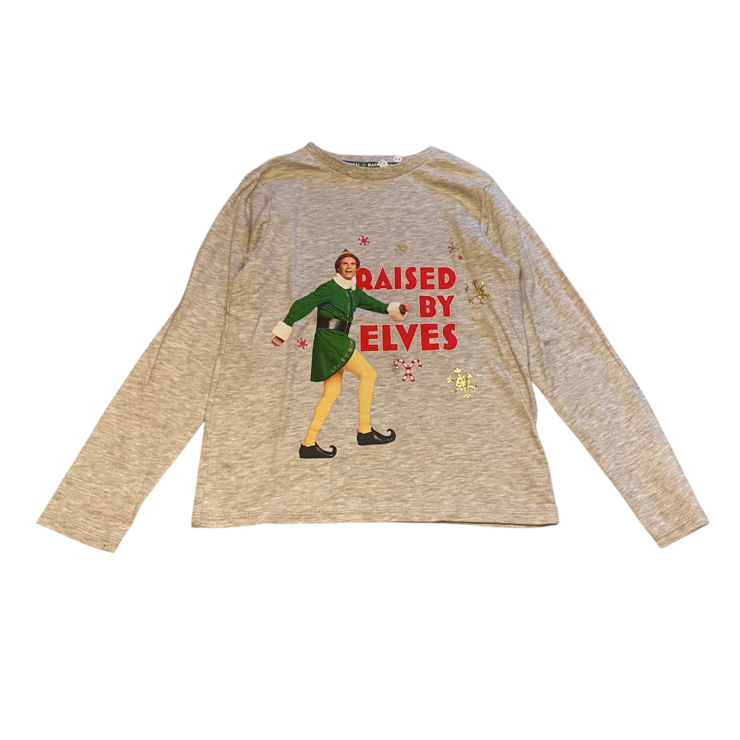 George 10-11 years grey t-shirt Elf print cotton polyester