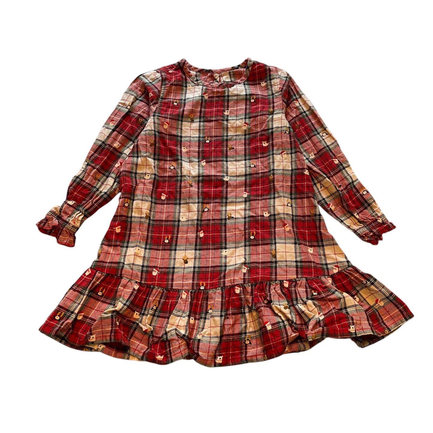 George 5-6 years red check festive cotton dress