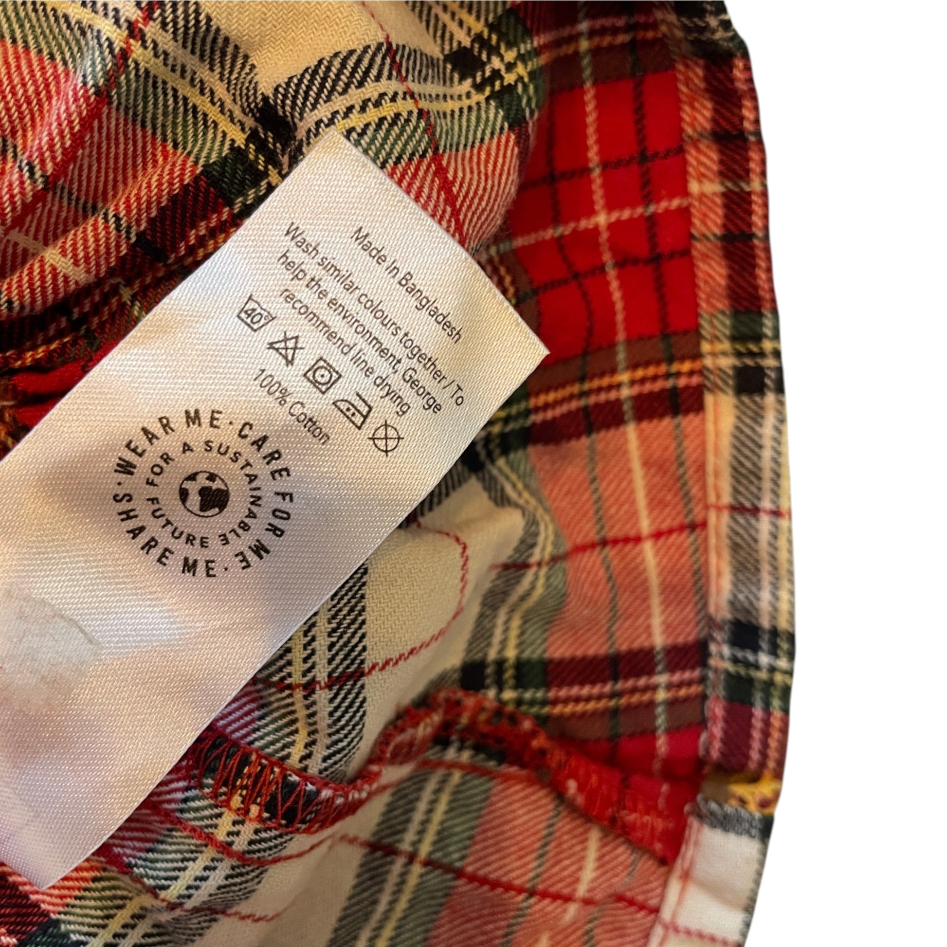 George 5-6 years red check festive cotton dress