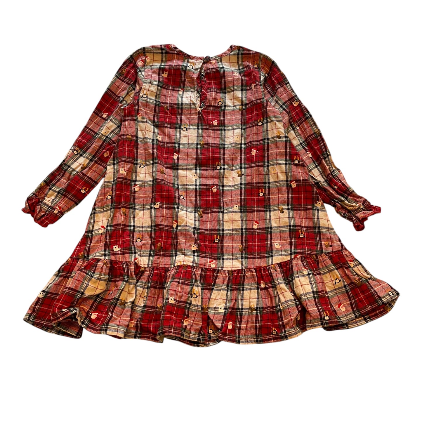 George 5-6 years red check festive cotton dress