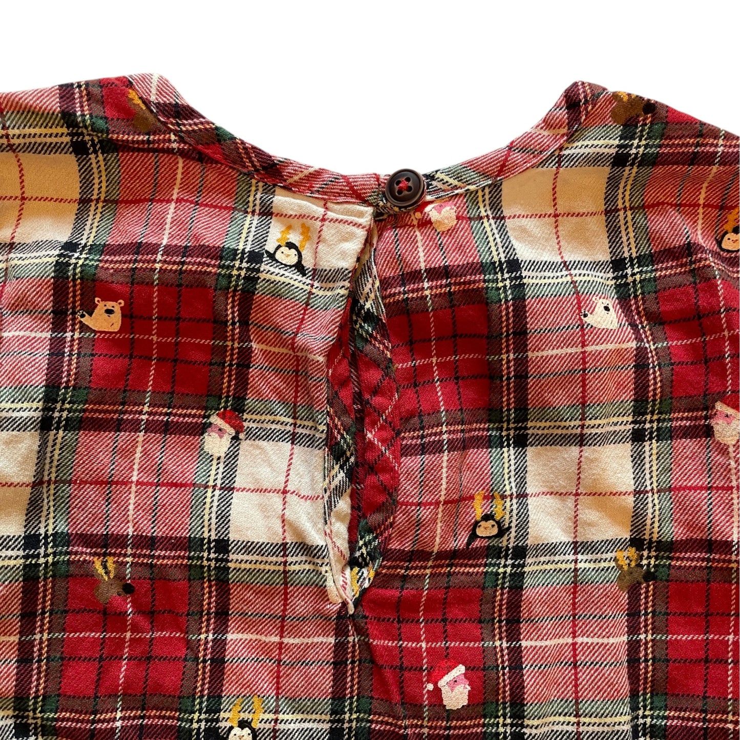 George 5-6 years red check festive cotton dress