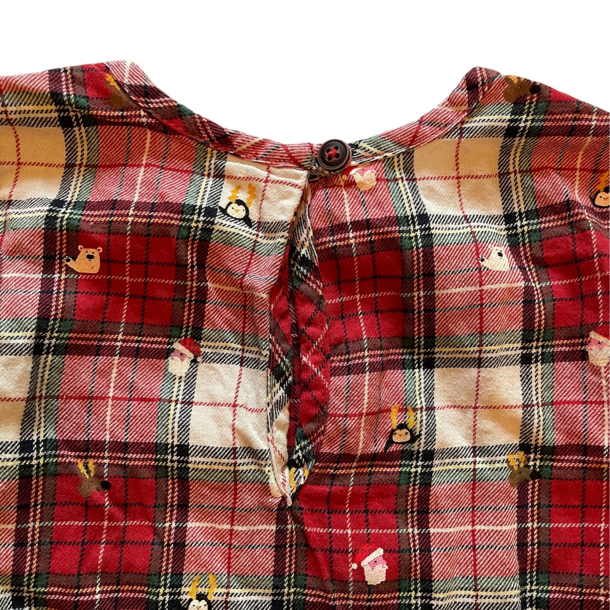 George 5-6 years red check festive cotton dress