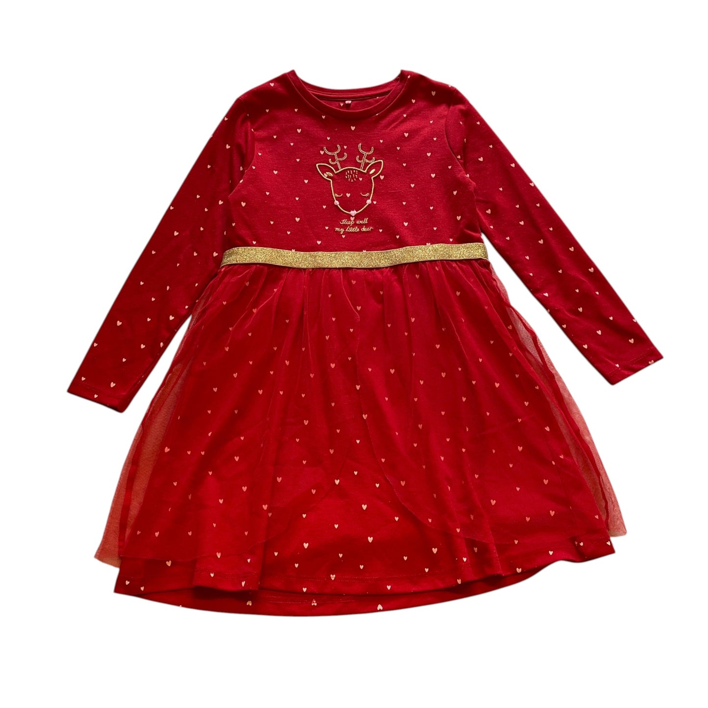 George 5-6 years red festive love heart dress polyester nylon