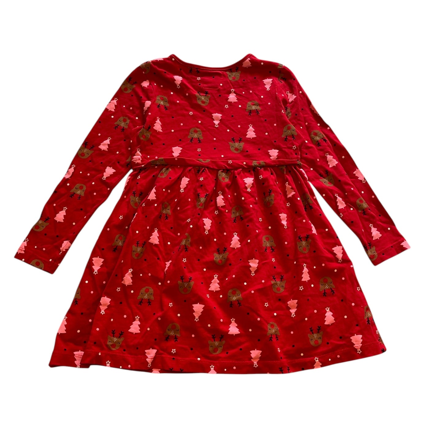 George 5-6 years red festive print cotton dress