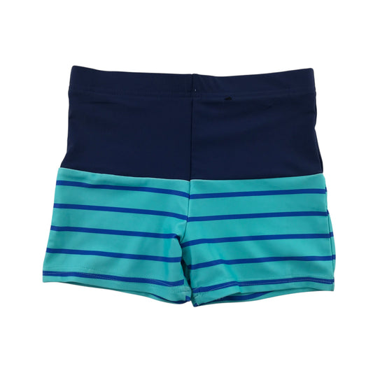 George 6-7 years blue and navy swim briefs stripy polyester elastane