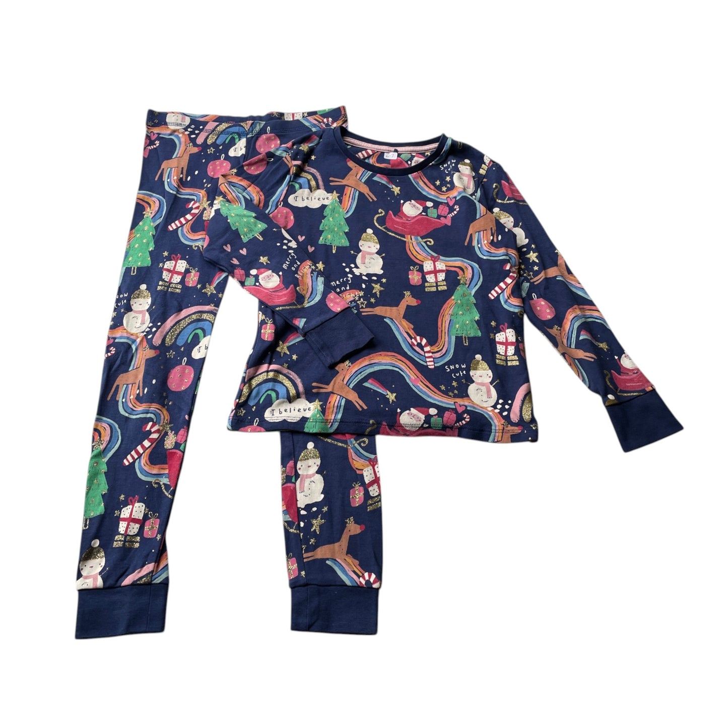 George 6-7 years navy blue Christmas pyjama set cotton