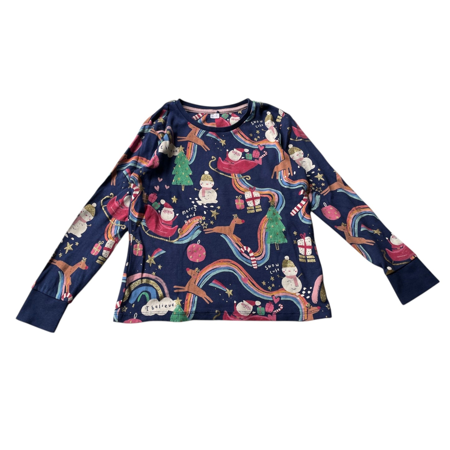 George 6-7 years navy blue Christmas pyjama set cotton