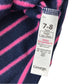 George 7-8 years navy and pink stripy fleece hoodie polyester