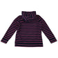 George 7-8 years navy and pink stripy fleece hoodie polyester