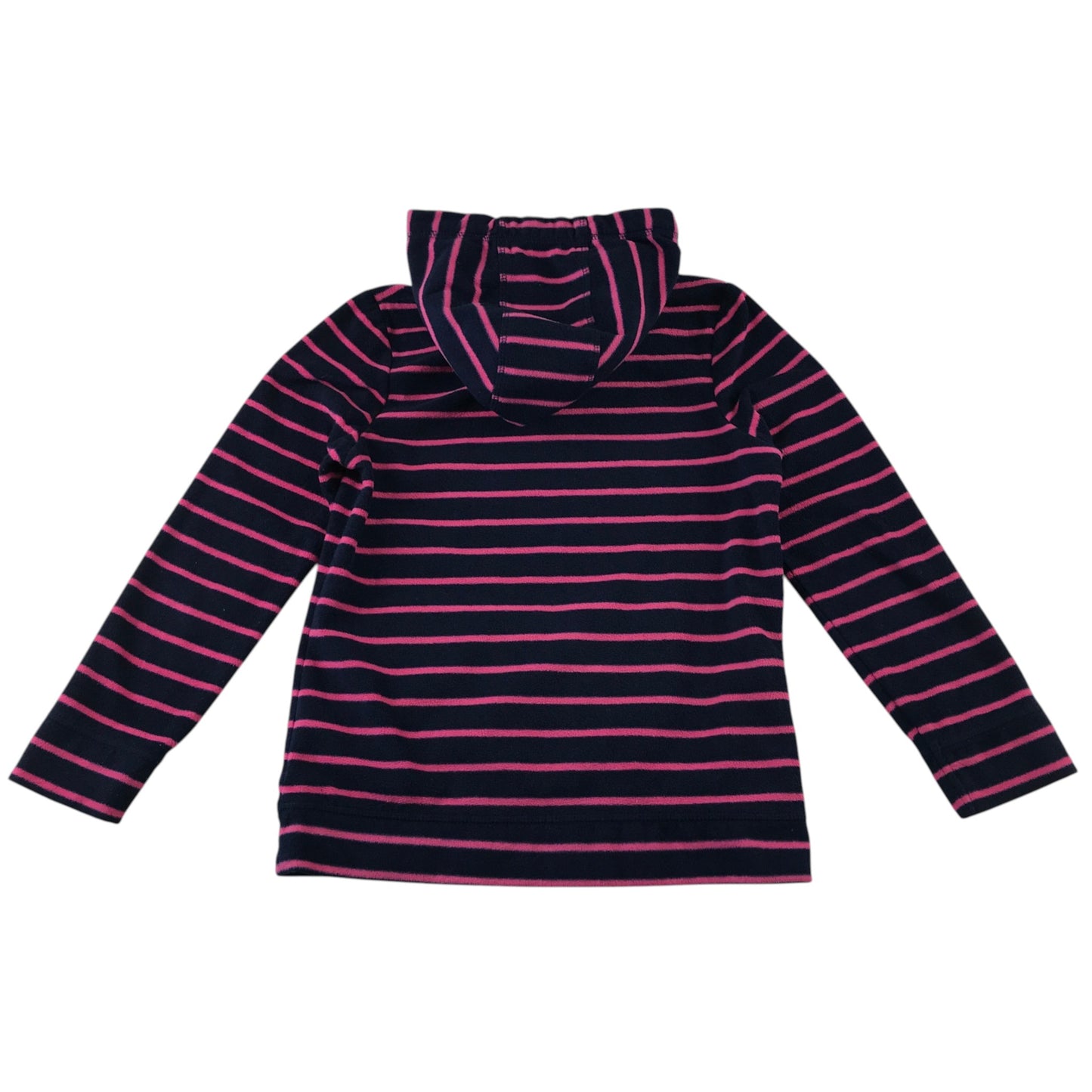 George 7-8 years navy and pink stripy fleece hoodie polyester