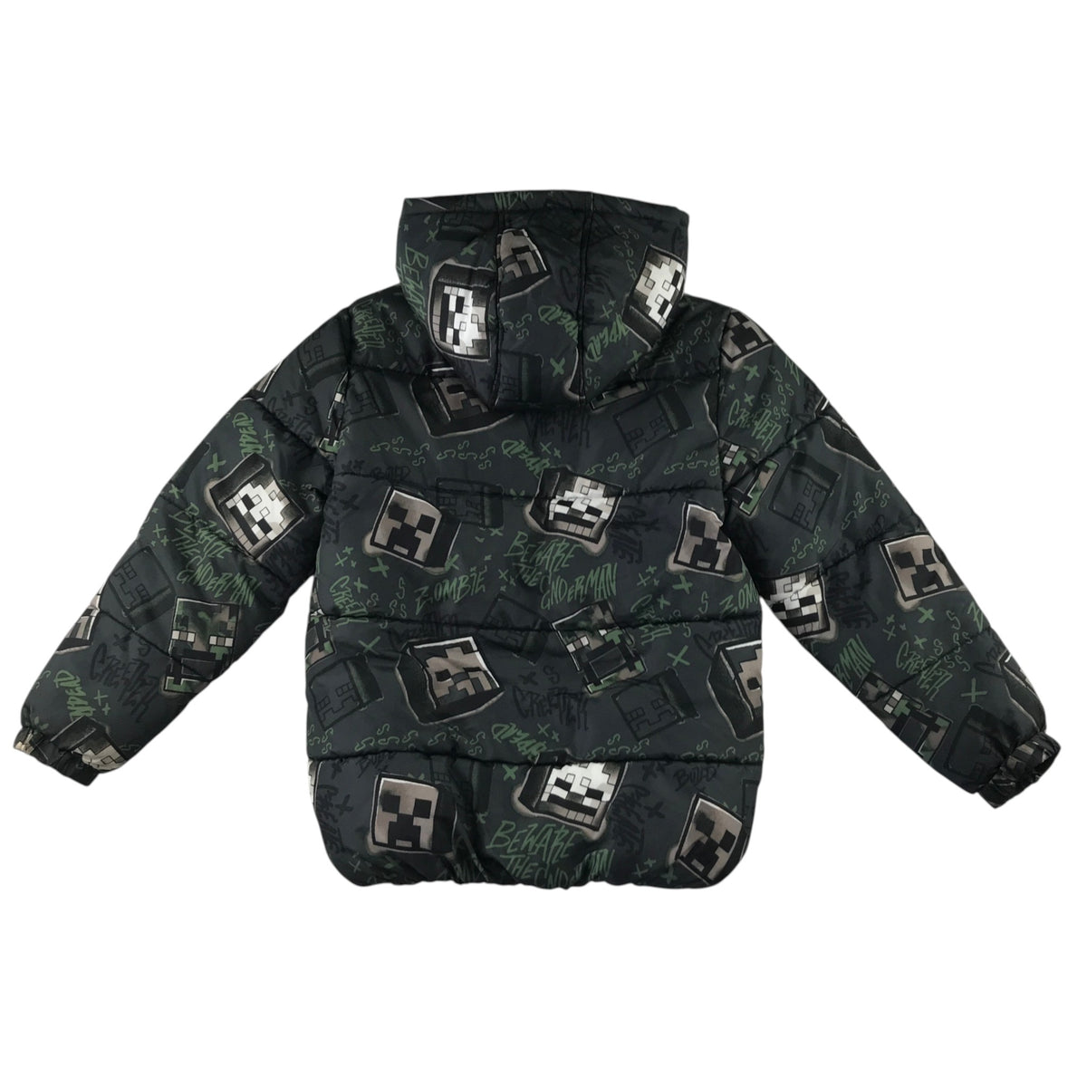 George 8-9 years dark green jacket Minecraft puffer