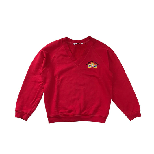 *Glendale Primary Red v-neck Sweatshirt