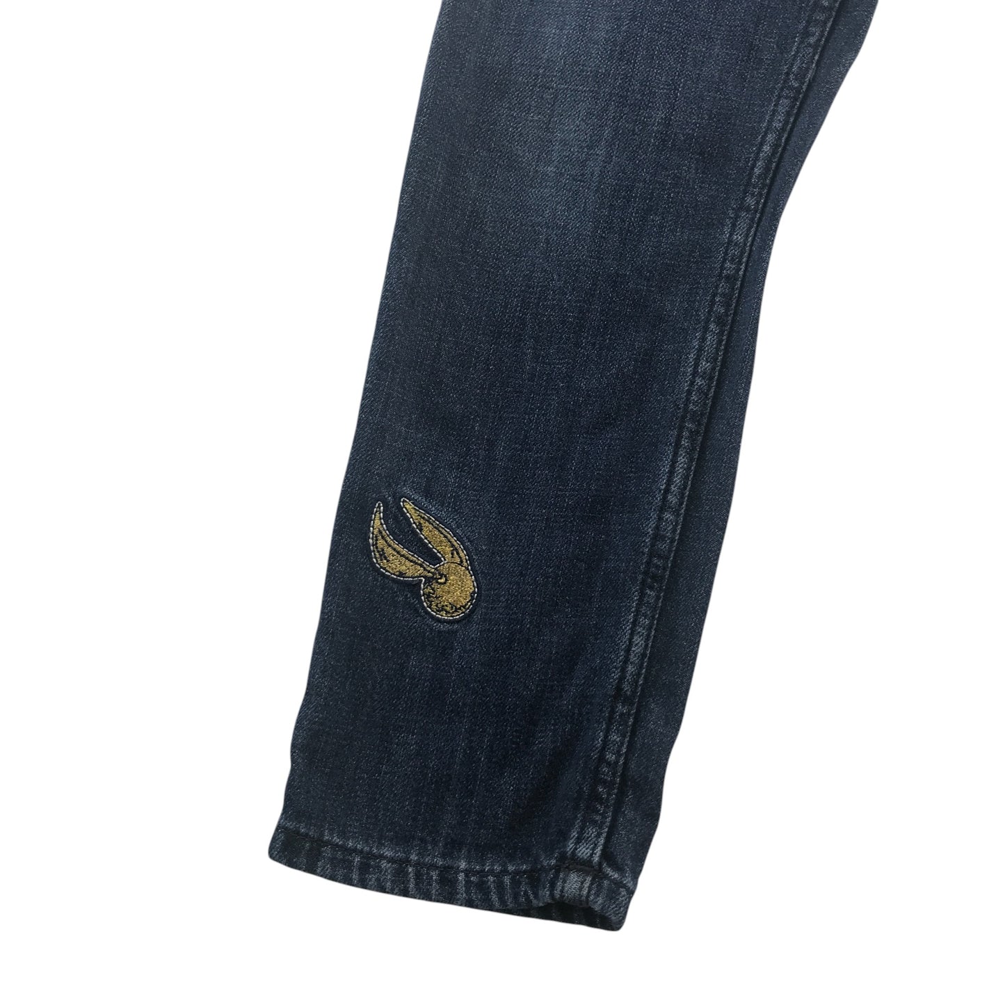 M&S dungaree 10-11 years blue denim with embroidered Harry Potter patches long leg